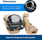 PetSafe Happy Ride Faltbare Transportbox, Hunde-Reisebox für die Autorückbank, Netztüren zur Belüftung, Blau/Grau