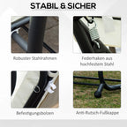 Outsunny Hollywoodschaukel 3-Sitzer Bettfunktion UV-Schutz Cremeweiß