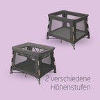 Maxi-Cosi Swift 3-in-1 Reisebett Baby, Babywiege, 0–3,5 Jahre, bis zu 15 kg, Reisebett höhenverstellbar, 2-in-1-Matratze, ultraleicht, in 1 Sekunde klappbar, Reisetasche, Eco Care, Beyond Grey
