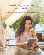 Nuliie Milchpumpe Elektrisch tragbare S32, Elektrische milchpumpe freihändig 4 Modi 9 Stufen mit 18/21/24 mm komfortabler Flansch, Privat, mit Ersatzzubehör im Lieferumfang (2Packs, Weiß)