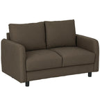 HOMCOM 2-Sitzer Sofa mit Stauraum & Samtoptik, Braun