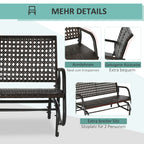Outsunny Polyrattan Schaukelbank 2-Sitzer Braun