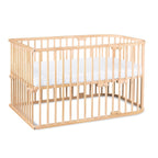 babybay Original Beistellbett aus massivem Buchenholz / kompakt & verwandelbar / Kinderbett Höhe stufenlos verstellbar & umweltfreundlich / mitwachsendes Babybett (weiß lackiert) / inkl. Matratze
