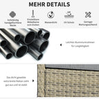 Outsunny Gartenmöbelset Rattan 5-teilig Outdoor Sofa Beistelltisch Aluminium