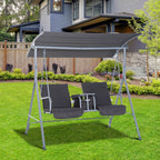 Outsunny Hollywoodschaukel 2-Sitzer mit Sonnendach Becherhalter