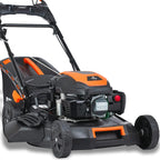 FUXTEC 4in1 Benzin Rasenmäher FX-RM5196eSPRO mit E-Start und regulierbarem Selbstantrieb, Gartenmäher inkl. Frontstoßstange, 51 cm Schnittbreite, kugelgelagerte Big Wheel Räder, 60L Grasfangkorb