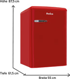 Amica KGC 15632 T Retro Kühl-/Gefrierkombination / Ice Blue (Türkis) / 144cm (H) x 55cm (B) x 62cm (T) / Retro-Design / Kühlschrank mit Gefrierfach