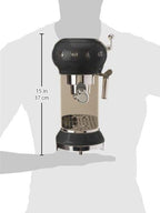 Smeg, ECF01WHEU Manual Espresso -Maschine, Cappuccino -System, Thermoblock, große Tassengehäuse und Doppelkaffeefunktion, 1 l Wassertank, kompakte Abmessungen, 1350W, Weiß
