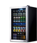 Getränkekühlschrank | Freistehender Kühlschrank für 126 Dosen mit Glastür mit Scharnier rechts | Mini-Getränkekühlschrank, perfekt für Bier, Wein, Limonade und kühlere Getränke