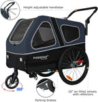 Doggyhut S-Line XL Hundeanhänger & Hundebuggy mit Federung 2 in 1 Hunde Fahrradanhänger Jogger gefedert bis 45 kg