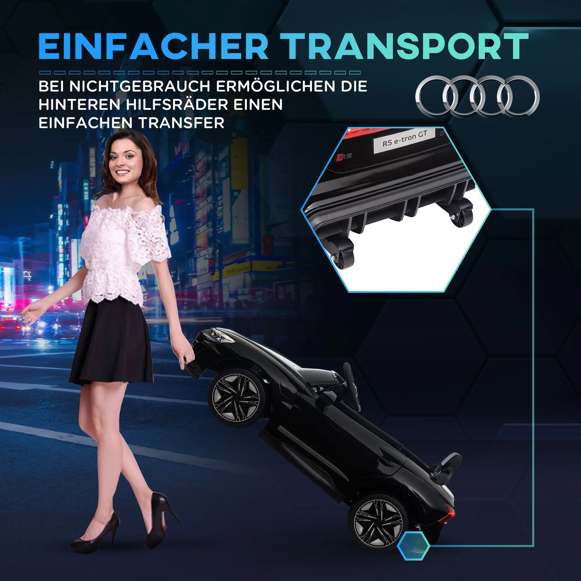 HOMCOM Kinder Elektroauto mit Fernbedienung & Musikfunktion