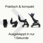 Bugaboo Butterfly ultrakompakter Reise-Kinderwagen, klein & leicht, einhändig faltbar und einfach zu lenken, ergonomischer City-Buggy für Babys ab 6 Monaten, mit viel Stauraum, Stormy Blue