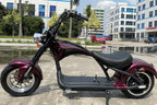 Mangosteen M1P Elektro-Chopper in Weinrot – 2000W Bürstenloser Motor, 60 km/h Hchstgeschwindigkeit