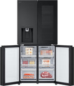 LG GMG861EPAE InstaView SLIM Multi-Door, Klasse E, 508 L, Kühlschrank mit Gefrierfach, Eis-, Crushed Ice- Wasserspender mit UVnano, Total NoFrost, Smart Inverter Kompressor, Wi-Fi, Farbe Matte Black