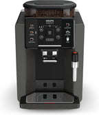 Krups Sensation Kaffeevollautomat, Milchschaumdüse, 5 Getränke, Filterkaffee-Funktion, 2-Tassen-Funktion, Kaffeemaschine, Schwarz, EA910810