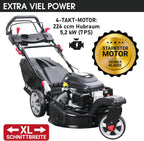 BRAST® Benzin Rasenmäher Trike mit Antrieb | 5,2kW(7PS) | 53cm Schnittbreite | viele Modelle | TÜV | 4 Takt OHV Motor | 30-80mm Schnitthöhe | 60L Fangkorb | Stahlgehäuse | Speed