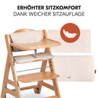 hauck Hochstuhl Beta+ Newborn Set Premium Dark Grey - Babyhochstuhl Set ab Geburt mit Neugeborenen Aufsatz Bouncer, Sitzpolster und Essbrett - Dark Grey