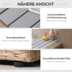 Outsunny Gartenmöbelset 4-teilig wetterfest mit Ablage Polyrattan