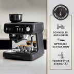 Breville Barista Max Siebträgermaschine | Espressomaschine/Kaffeemaschine mit integriertem Mahlwerk und Milchaufschäumer| 2,8-l-Wasserbehälter | Italienische Pumpe mit 15 Bar | Edelstahl [VCF126X]