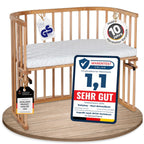 babybay Original Beistellbett aus massivem Buchenholz / kompakt & verwandelbar / Kinderbett Höhe stufenlos verstellbar & umweltfreundlich / mitwachsendes Babybett (weiß lackiert) / inkl. Matratze