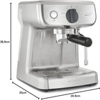 Breville Barista Max Siebträgermaschine | Espressomaschine/Kaffeemaschine mit integriertem Mahlwerk und Milchaufschäumer| 2,8-l-Wasserbehälter | Italienische Pumpe mit 15 Bar | Edelstahl [VCF126X]