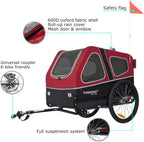 Doggyhut S-Line XL Hundeanhänger & Hundebuggy mit Federung 2 in 1 Hunde Fahrradanhänger Jogger gefedert bis 45 kg