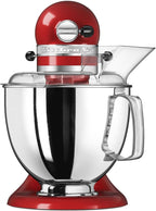 KitchenAid Küchenmaschine I Artisan I Kippbarem Food Processor I Teigknetmaschine mit 5 Zubehör | 2 Schüsseln aus Edelstahl | 4.8 L | Empire Rot