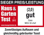 CASO MCG30 Ceramic chef Testsieger Haus & Garten Test, 3in1 Mikrowelle mit Grill + Heißluft 2100W 30L, Borosilikatglasboden, Backofen-Funktion bis 200°C