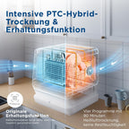 Gudsunal Tischgeschirrspüler, Mini Geschirrspüler mit 7L Wassertank,ohne Wasseranschluss, 6 Programme,72°C Hochtemperatur-Hygiene,Hybrid-Trocknung & Erhaltungsfunktion, Spülmaschine klein für Camping