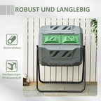 Outsunny Komposter Trommel 2 Kammern 360° drehbar