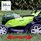 Greenworks 48V (2x24V) Selbstfahrender Akku Rasenmher für groe Flchen bis zu 480m, 46cm Schnittbreite, 55L Sack PLUS zwei 4Ah-Akkus und Doppelladegert GD24X2LM46SPK4X