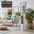 Brandson - Luftkühler mit Wasserkühlung 5 in 1 - Verdunstungskühler, Luftbefeuchter, Ventilator & Luftreiniger, mobile Klimaanlage ohne Abluftschlauch - Preisträger 2025 - leise - 5L Wassertank