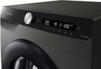 Samsung Waschmaschine, 8 kg, 1400 U/min, Ecobubble, Automatische Waschmittel- und Weichspülerdosierung, Inox/Schwarz, WW80T534AAXAS2