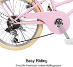Glerc Missy 20 24 26 Zoll Mädchen City 6-Gang Hybrid Cruiser Fahrrad mit Weidenkorb für Jugend über 6-Jahre alt, mehrere Farben