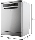 Hoover HF 4C6F0PW Geschirrspüler; 14 Maßgedecke; Freistehend, 60 cm breit; Energieeffizienzklasse C; Smarte Bedienung mit WiFi + Bluetooth-Technologie
