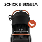 Hauck Uptown Kinderwagen Melange Rose – Kinderwagen für jedes Gelände, extra großer Sitz, flache Liegeposition, Gummiräder, Federung, kompakt und einfach zusammenklappbar, mit Regenschutz