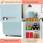 Klarstein Audrey Mini - kleiner Kühlschrank, kompakte Mini-Bar, freistehend, Kompressionskühlung, Fassungsvermögen, Kühlung: 0-10 °C, Mini-Kühlschrank mit 70 Liter Fassungsvermögen, rot