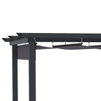 Outsunny Pergola 2,95x2,95 m mit Schiebedach Grau