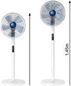 Rowenta VU5870 Standventilator Turbo Silence Extreme+ | Fernbedienung | 5 Geschwindigkeiten | Abschaltautomatik | Timer | Automatische Oszillation | Höhenverstellbar, Weiß