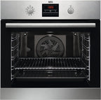 AEG Einbaubackofen – Serie 5 Ringheißluft: Gleichmäßige Garergebnisse auf 3 Ebenen – Pyrolyse Selbstreinigung – 25 Automatikprogramme – LED-Touchdisplay – Schnellaufheizung – Schwarz – BPE53516AB