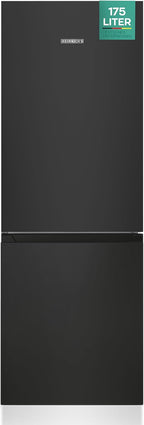 Heinrichs Fridge Freezer Combination 175 Litres, Cooling Volume 122 L, Freezer 53 L, LED Interior Lighting, Fridge Door Hinge, Changeable, Quiet 39 dB, Large Freezer Boxes, 7 Temperature Levels, inox