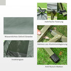 Outsunny Feldbett 4 in 1 Camping Set mit Zelt Schlafsack Matratze faltbar, Dunkelgrün