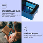 Klarstein Luftkühler mit Wasserkühlung, Leiser 4-in-1 Verdunstungskühler, Luftbefeuchter, Ventilator & Nachtmodus, Mobile Klimageräte Luftkühler 7L, 65W Air Cooler, 330m³/h Kühlender Luftstrom