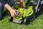 RYOBI 18 V ONE+ Akku-Rasenmäher RLM18X33B40 (Schnittbreite 33 cm, 5-fache Höhenverstellung 25-65 mm, zusammenklappbares Griffgestänge, inkl. Mulchkeil, 35l Grasfangsack, 4,0Ah Akku & Ladegerät)