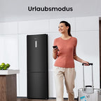 Hisense RB327N4ADD Fridge-Freezer Combination, EEK D, Total NoFrost, Interchangeable Door Hinge, Bottle Grid, 171 Litre Fridge Compartment, 85 Litre Freezer Compartment, Stainless Steel Look