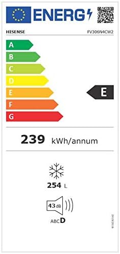 Hisense FV191N4AW2 Gefrierschrank/ TotalNoFrost/ SuperFreeze/ Türalarm/ Multiflow 360°/ BigBox/ 143,4 cm/ Gefrierteil 147 l/ 41 dB/ 205 kWh/Wei
