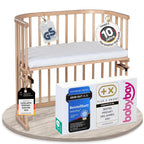 babybay Original Beistellbett aus massivem Buchenholz / kompakt & verwandelbar / Kinderbett Höhe stufenlos verstellbar & umweltfreundlich / mitwachsendes Babybett (weiß lackiert) / inkl. Matratze