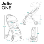 LIONELO Julie One Buggy Kinderwagen bis 22 kg, verstellbare Rückenlehne und Fußstütze, Moskitonetz, Beinwärmer, Getränkehalter und Transporttasche, zusammenklappbar