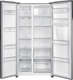 Beko GNO5322WDXPN Side-by-Side, Kühlschrank, Gefrierschrank, 532 l Gesamtvolumen, 347 Liter Kühlbereich, 185 Liter Gefrierbereich, Multifunktionsdisplay, NoFrost, Wasserspender, Edelstahl