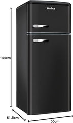 Amica KGC 15632 T Retro Kühl-/Gefrierkombination / Ice Blue (Türkis) / 144cm (H) x 55cm (B) x 62cm (T) / Retro-Design / Kühlschrank mit Gefrierfach